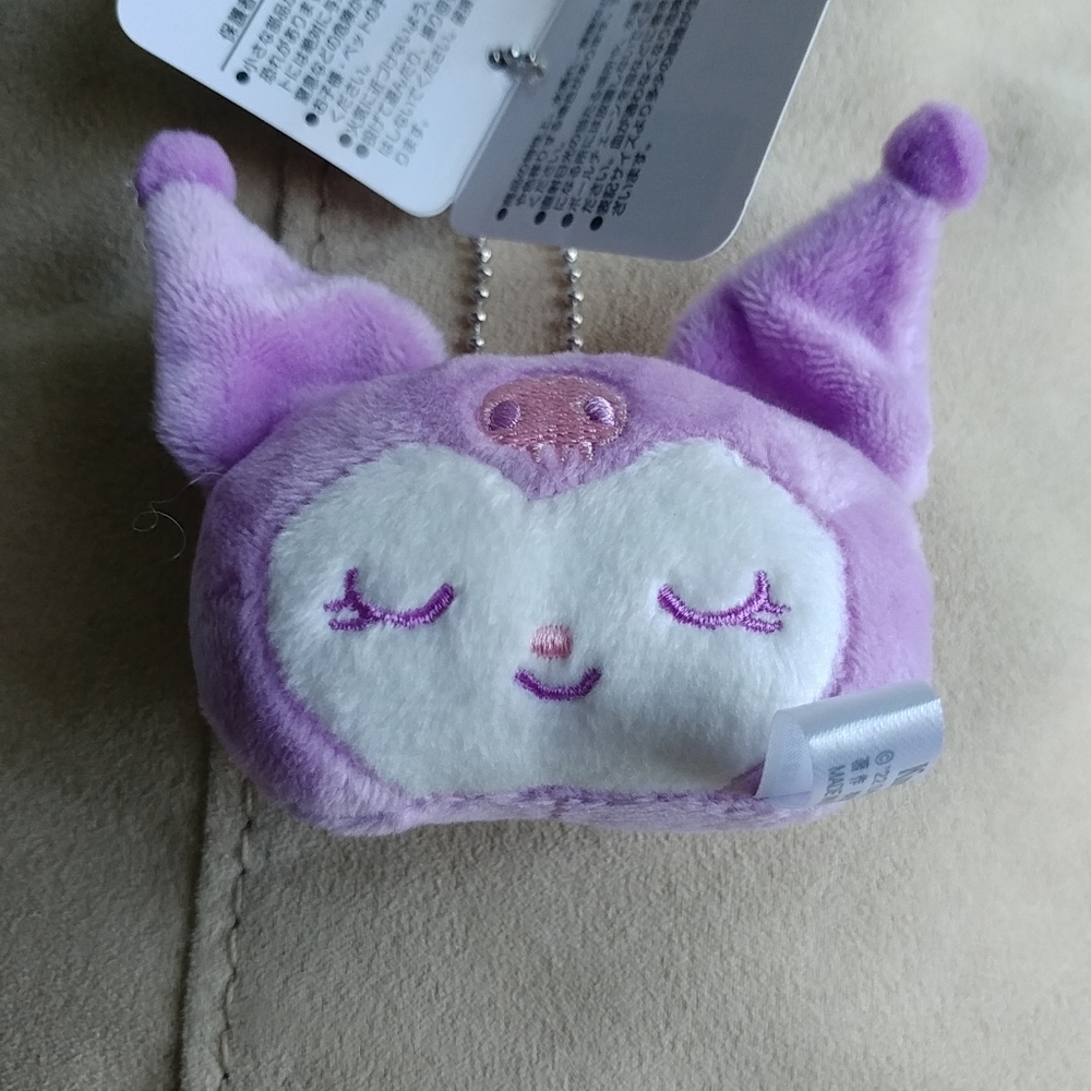 Sanrio Kuromi sleeping pastel mini plush charm